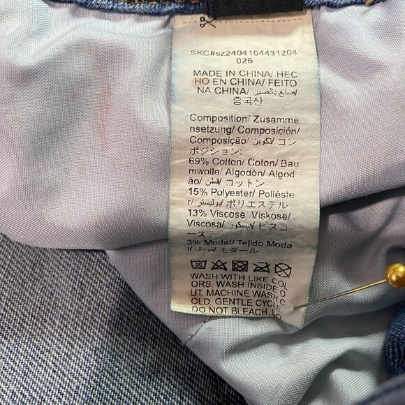 DAZY Jeans High Rise Wide Leg Baggy Fit Cuffed Denim Medium Wash Womens XL Blue - Picture 5 of 12